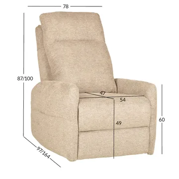 Reclinerfåtölj Gränor med elektrisk mekanism och massagefunktion - Beige - Möbler - Fåtölj & stolar - Fåtölj - Massagestol & massagefåtölj
