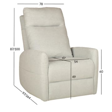 Reclinerfåtölj Gränor med elektrisk mekanism och massagefunktion - blågrå - Möbler - Fåtölj & stolar - Fåtölj - Massagestol & massagefåtölj