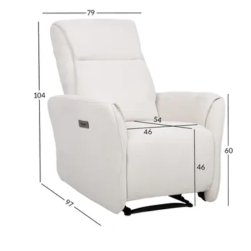 Reclinerfåtölj Lavor med elektrisk mekanism - vit - Möbler - Fåtölj & stolar - Fåtölj - Biofåtölj & reclinerfåtölj