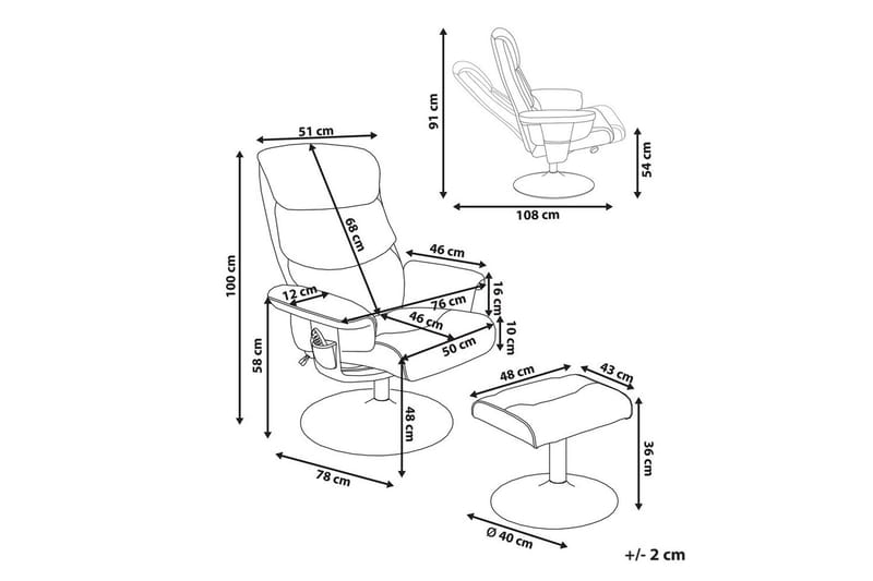 Reclinerfåtölj Legend - Beige, Silver - Möbler - Fåtölj & stolar - Fåtölj - Massagestol & massagefåtölj