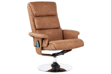 Reclinerfåtölj Legend - Brun, Silver - Möbler - Fåtölj & stolar - Fåtölj - Massagestol & massagefåtölj