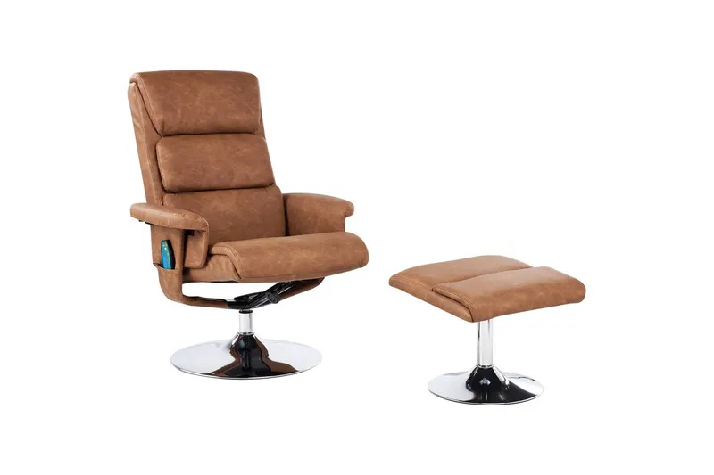 Reclinerfåtölj Legend, Brun, Silver