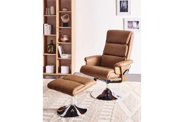 Reclinerfåtölj Legend - Brun, Silver - Möbler - Fåtölj & stolar - Fåtölj - Massagestol & massagefåtölj