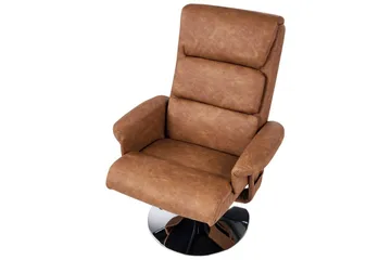 Reclinerfåtölj Legend - Brun, Silver - Möbler - Fåtölj & stolar - Fåtölj - Massagestol & massagefåtölj