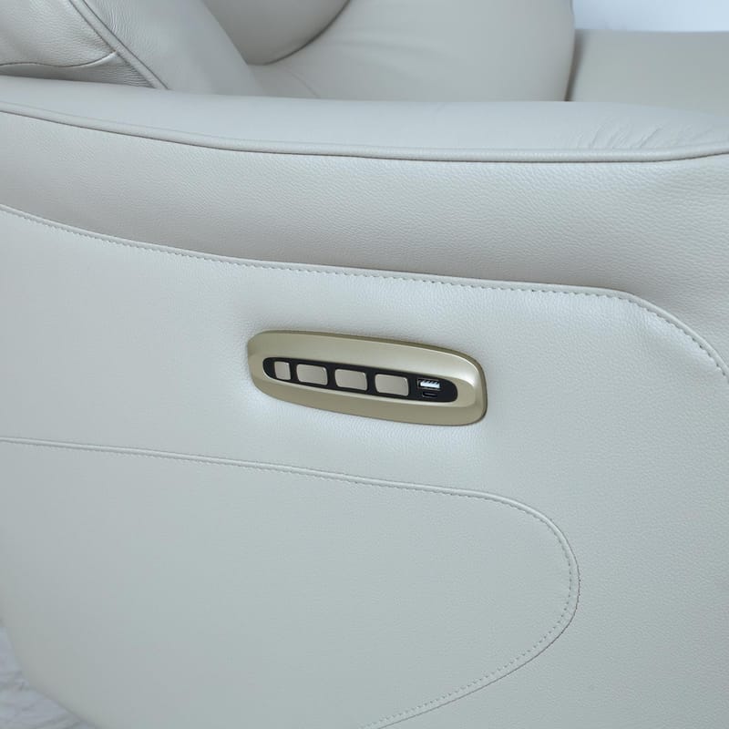 Reclinerfåtölj Rosdal med elektrisk mekanism - beige läder - Möbler - Fåtölj & stolar - Fåtölj - Biofåtölj & reclinerfåtölj