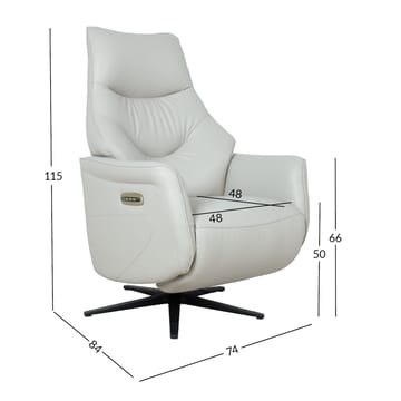 Reclinerfåtölj Rosdal med elektrisk mekanism - beige läder - Möbler - Fåtölj & stolar - Fåtölj - Biofåtölj & reclinerfåtölj