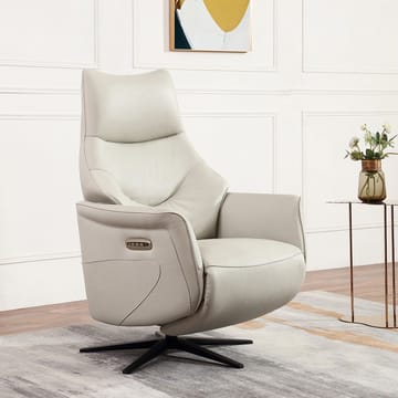 Reclinerfåtölj Rosdal med elektrisk mekanism - beige läder - Möbler - Fåtölj & stolar - Fåtölj - Biofåtölj & reclinerfåtölj