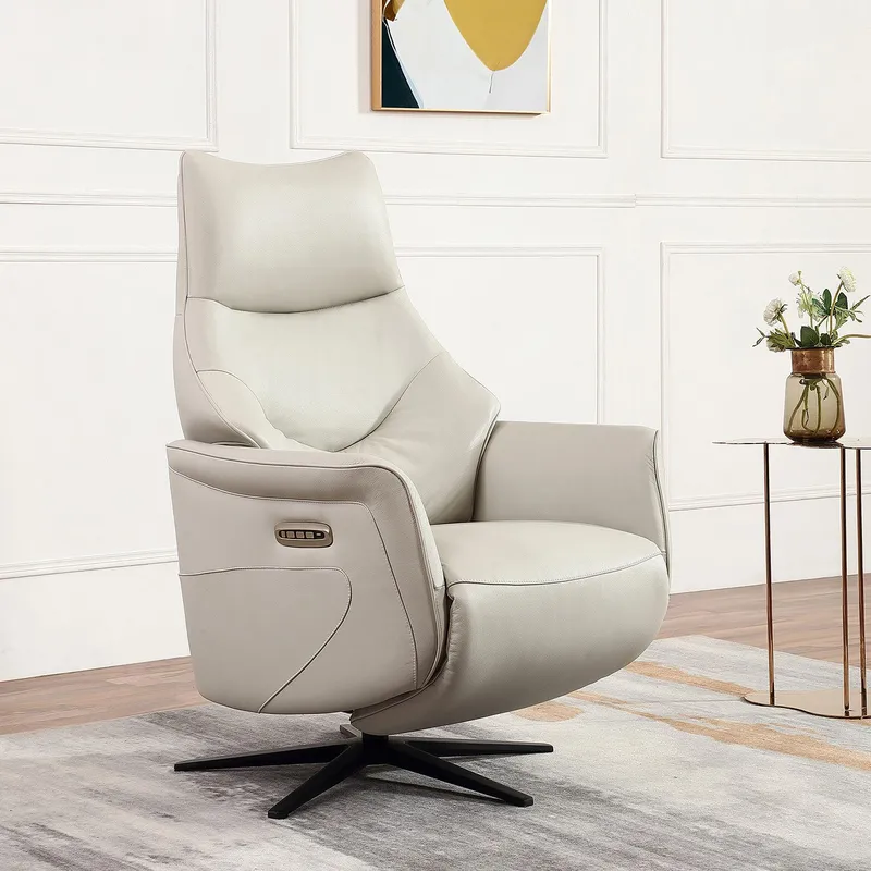 Reclinerfåtölj Rosdal med elektrisk mekanism - beige läder - Möbler - Fåtölj & stolar - Fåtölj - Biofåtölj & reclinerfåtölj