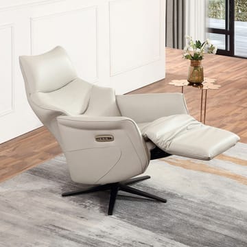 Reclinerfåtölj Rosdal med elektrisk mekanism - beige läder - Möbler - Fåtölj & stolar - Fåtölj - Biofåtölj & reclinerfåtölj