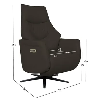 Reclinerfåtölj Rosdal med elektrisk mekanism - brunt läder - Möbler - Fåtölj & stolar - Fåtölj - Biofåtölj & reclinerfåtölj