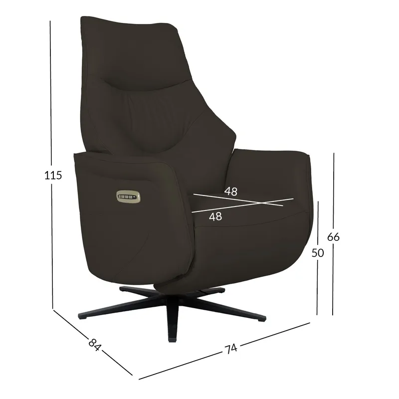Reclinerfåtölj Rosdal med elektrisk mekanism - brunt läder - Möbler - Fåtölj & stolar - Fåtölj - Biofåtölj & reclinerfåtölj