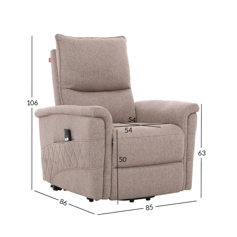 Reclinerfåtölj Ulsten med elektrisk lyftmekanism - Beige - Möbler - Fåtölj & stolar - Fåtölj