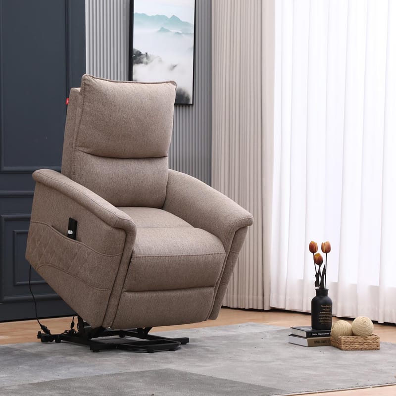 Reclinerfåtölj Ulsten med elektrisk lyftmekanism - Beige - Möbler - Fåtölj & stolar - Fåtölj