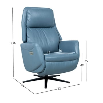 Reclinerfåtölj Wikros med elektrisk mekanism - blå - Möbler - Fåtölj & stolar - Fåtölj - Biofåtölj & reclinerfåtölj