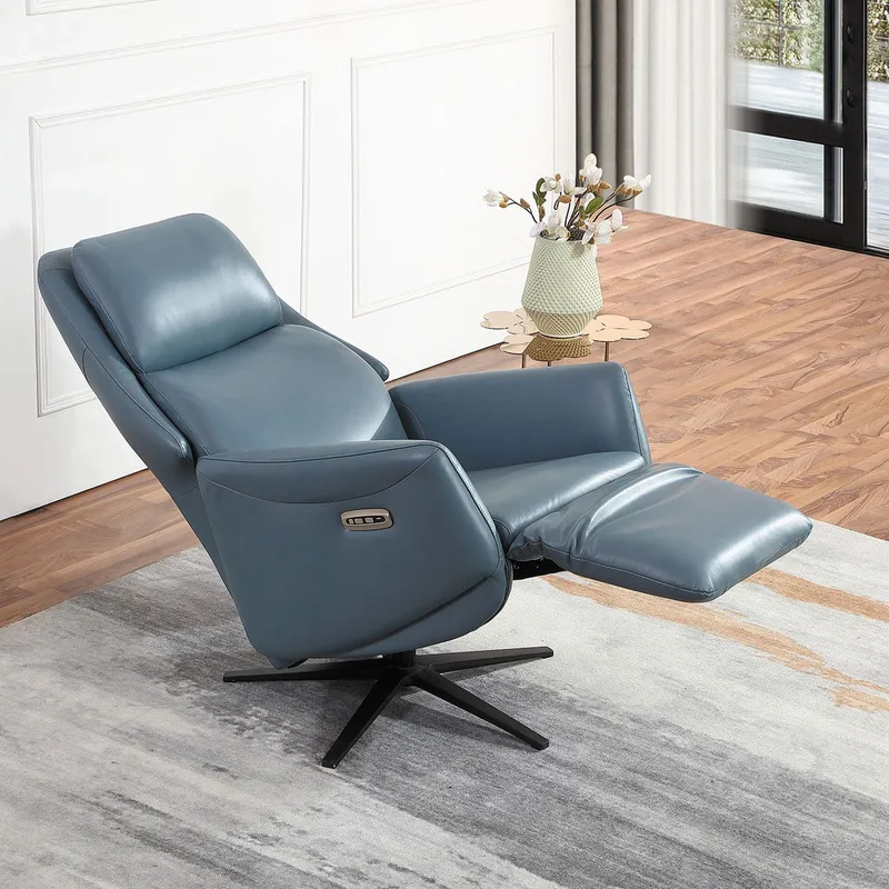 Reclinerfåtölj Wikros med elektrisk mekanism - blå - Möbler - Fåtölj & stolar - Fåtölj - Biofåtölj & reclinerfåtölj