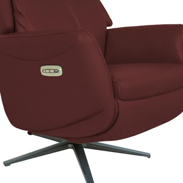 Reclinerfåtölj Wikros med elektrisk mekanism - mörkröd - Möbler - Fåtölj & stolar - Fåtölj - Biofåtölj & reclinerfåtölj