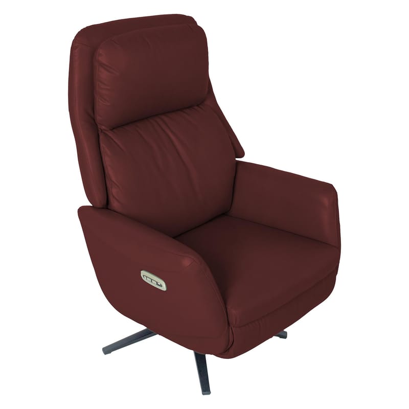 Reclinerfåtölj Wikros med elektrisk mekanism - mörkröd - Möbler - Fåtölj & stolar - Fåtölj - Biofåtölj & reclinerfåtölj