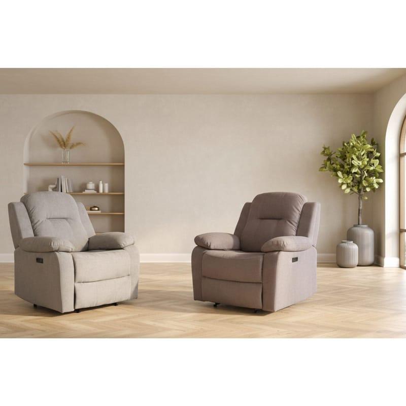 Reclinerfåtölj Ylmark med elektrisk mekanism - taupe - Möbler - Fåtölj & stolar - Fåtölj - Biofåtölj & reclinerfåtölj