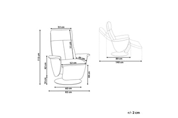 Reclinerfåtölj Prime Taupe/Silver - Taupe/Silver - Möbler - Fåtölj & stolar - Fåtölj - Liggfåtölj