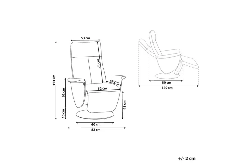 Reclinerfåtölj Prime Taupe/Silver - Taupe/Silver - Möbler - Fåtölj & stolar - Fåtölj - Biofåtölj & reclinerfåtölj