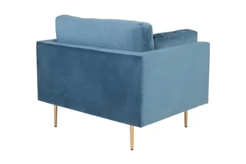 Boom Sammetssfåtölj - Blå - Möbler - Fåtölj & stolar - Fåtölj