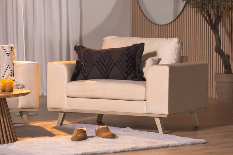 Copenhagen Fåtölj Sammet - Beige - Möbler - Fåtölj & stolar - Fåtölj - Sammetsfåtölj
