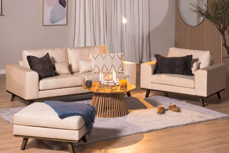 Copenhagen Fåtölj Sammet - Beige - Möbler - Fåtölj & stolar - Fåtölj - Sammetsfåtölj