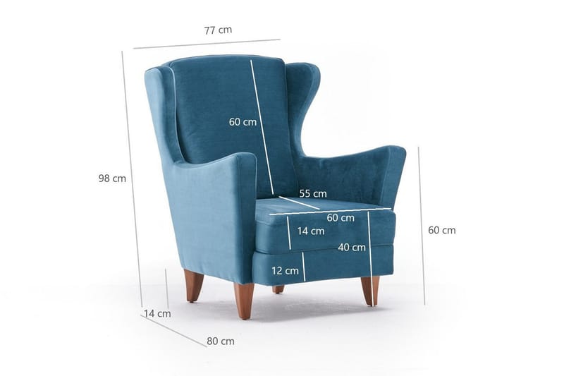 Edgara Fåtölj - Sammet/Turkos/Natur - Möbler - Fåtölj & stolar - Fåtölj - Sammetsfåtölj