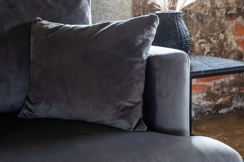 Fåtölj Sofia - Mörkgrå - Möbler - Fåtölj & stolar - Fåtölj - Sammetsfåtölj