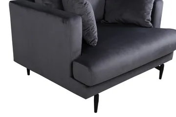 Fåtölj Sofia - Mörkgrå - Möbler - Fåtölj & stolar - Fåtölj - Sammetsfåtölj