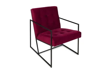 Indy Sammetsfåtölj - Röd/Svart - Möbler - Fåtölj & stolar - Fåtölj - Sammetsfåtölj