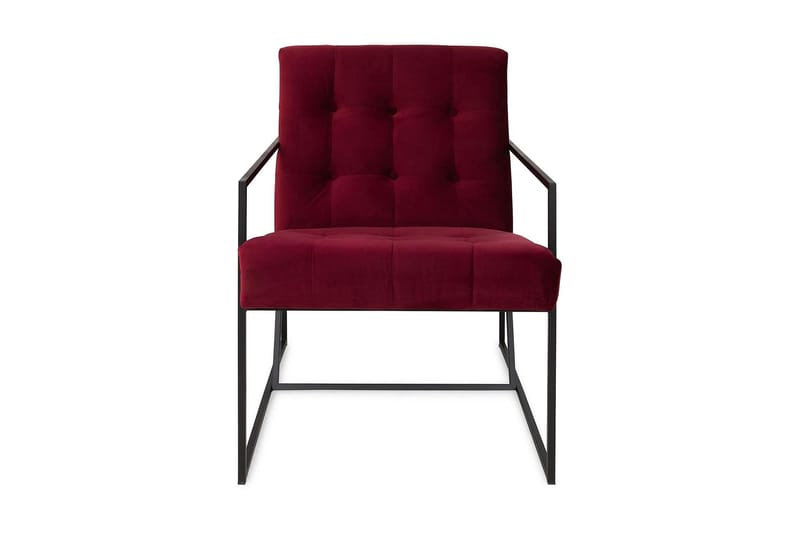 Indy Sammetsfåtölj - Röd/Svart - Möbler - Fåtölj & stolar - Fåtölj - Sammetsfåtölj