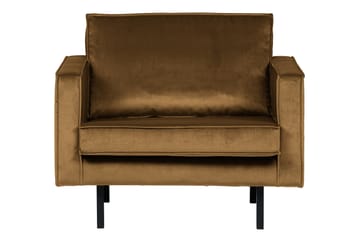 Lissbon Modern Rektangulär Fåtölj i Sammet - Honungsbrun - Möbler - Fåtölj & stolar - Fåtölj - Sammetsfåtölj