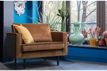 Lissbon Sammetsfåtölj - Honungsgul - Möbler - Fåtölj & stolar - Fåtölj - Sammetsfåtölj