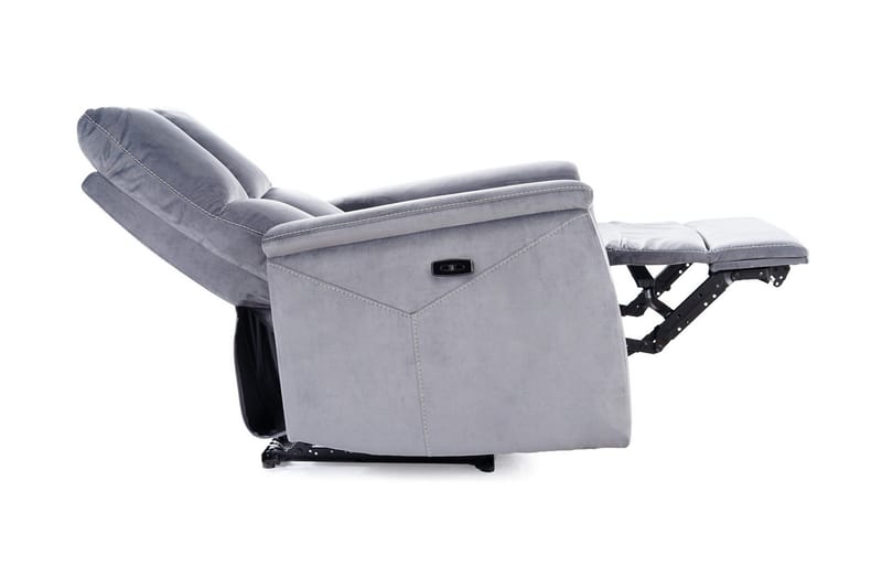 Neptu Reclinerfåtölj Elektrisk - Sammet/Grå - Möbler - Fåtölj & stolar - Fåtölj - Sammetsfåtölj