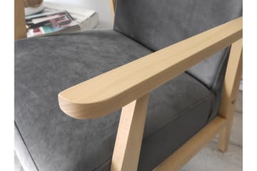 Retro Fåtölj - Sammet/Grå - Möbler - Fåtölj & stolar - Fåtölj - Sammetsfåtölj