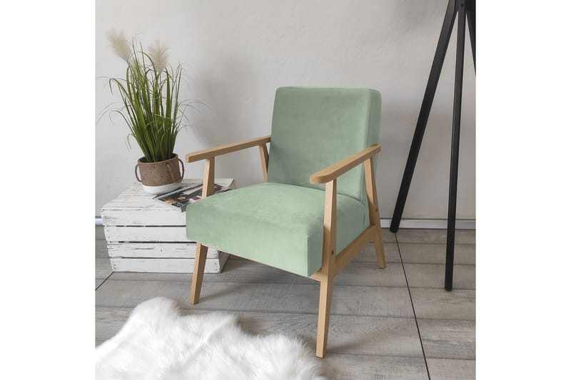 Retro Fåtölj - Sammet/Grön - Möbler - Fåtölj & stolar - Fåtölj - Sammetsfåtölj
