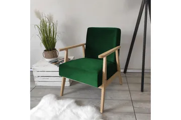 Retro Fåtölj - Sammet/Grön - Möbler - Fåtölj & stolar - Fåtölj - Sammetsfåtölj