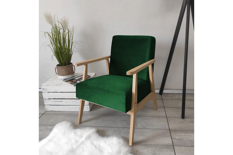 Retro Fåtölj - Sammet/Grön - Möbler - Fåtölj & stolar - Fåtölj