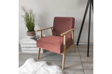 Retro Fåtölj - Sammet/Rosa - Möbler - Fåtölj & stolar - Fåtölj - Sammetsfåtölj