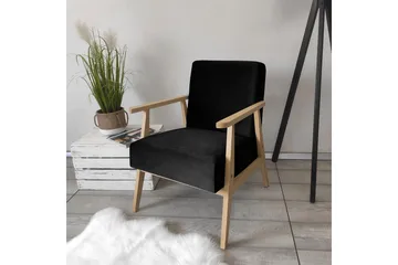 Retro Fåtölj - Sammet/Svart - Möbler - Fåtölj & stolar - Fåtölj - Sammetsfåtölj