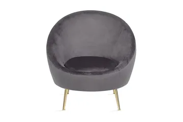 Rickli Fåtölj Sammet - Grå - Möbler - Fåtölj & stolar - Fåtölj - Sammetsfåtölj