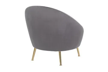 Rickli Fåtölj Sammet - Grå - Möbler - Fåtölj & stolar - Fåtölj - Sammetsfåtölj