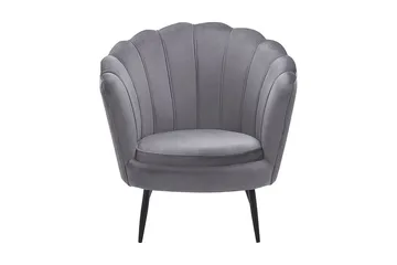 Sarannell Sammetsfåtölj - Grå - Möbler - Fåtölj & stolar - Fåtölj - Sammetsfåtölj