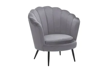 Sarannell Sammetsfåtölj - Grå - Möbler - Fåtölj & stolar - Fåtölj - Sammetsfåtölj