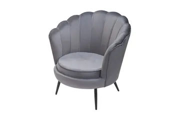 Sarannell Sammetsfåtölj - Grå - Möbler - Fåtölj & stolar - Fåtölj - Sammetsfåtölj