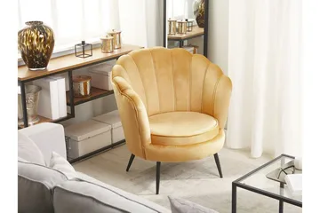 Sarannell Sammetsfåtölj - Gul - Möbler - Fåtölj & stolar - Fåtölj