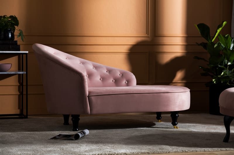 Schäslong Thunia Classic Sammet - Ljusrosa - Möbler - Fåtölj & stolar - Fåtölj - Sammetsfåtölj
