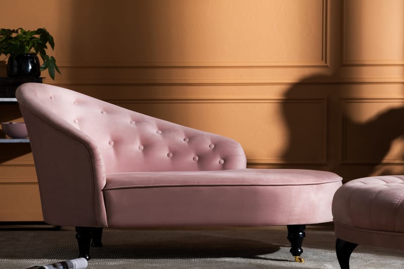 Schäslong Thunia Classic Sammet - Ljusrosa - Möbler - Fåtölj & stolar - Fåtölj - Sammetsfåtölj
