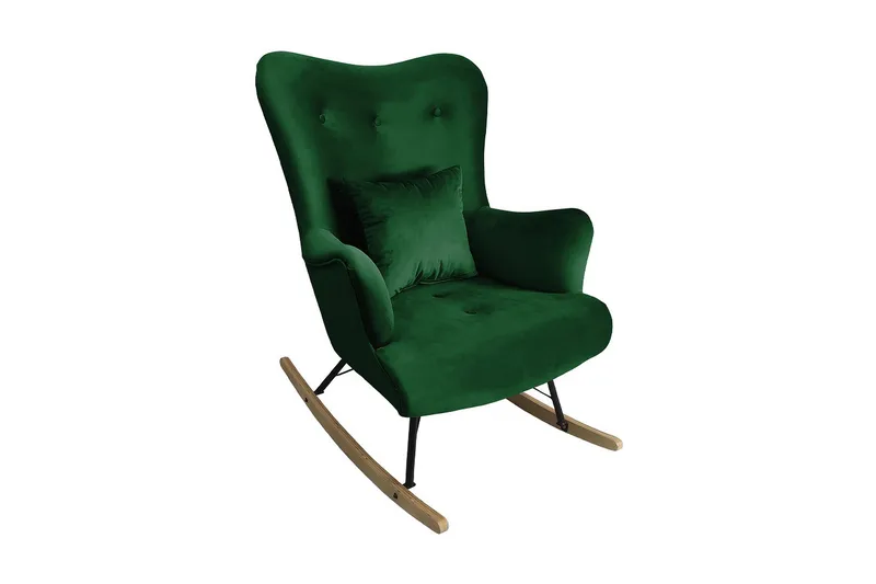 Skandynawski Fåtölj, Sammet/Grön